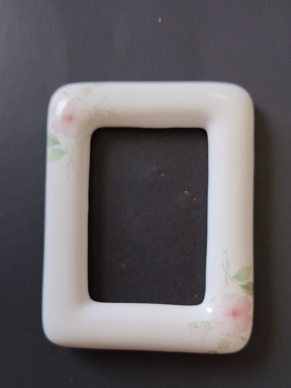 White Floral Ceramic Wall Accent Frame - Soft Pink Flowers